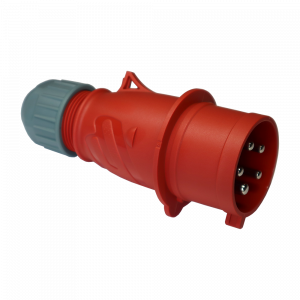 Вилка IEC 309 трехфазная, 32A, 380V, разборная, красная